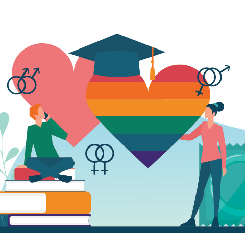 Illustration du drapeau LGBTQ+.