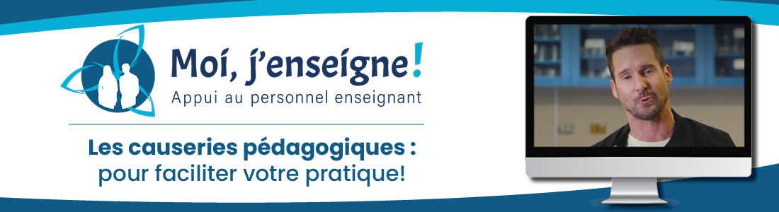 Bannière - Causeries, Moi l'enseigne